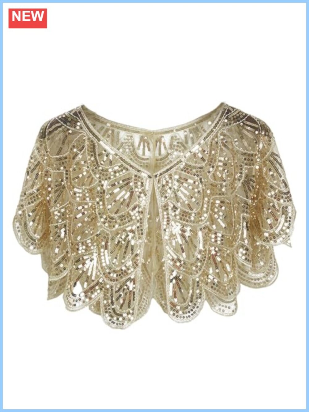 Sequins Lace Shawl Wrap Hollow Out Cloak for Travel Shopping